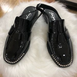 Free People Black Metallic loafers